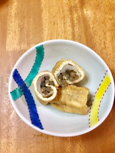 塩蔵山ふきの白菜と油揚げの包み煮
